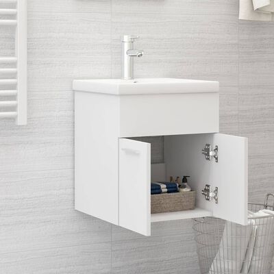 vidaXL Armário lavatório 41x38,5x46 cm derivados de madeira branco
