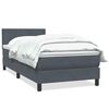 vidaXL Cama com molas/colch&atilde;o 100x220 cm veludo cinzento-escuro