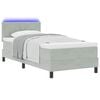 vidaXL Cama Box Spring LED Cinzento-claro 90 x 190 cm Veludo