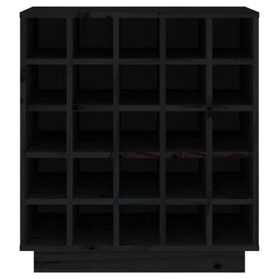 vidaXL Garrafeira 55,5x34x61 cm madeira de pinho maciça preto
