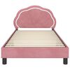 vidaXL Estrutura de Cama Infantil com Cabeceira Rosa 90 x 190 cm
