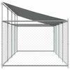 vidaXL Jaula para c&atilde;o com telhado/porta 8x2x2 m a&ccedil;o galvanizado cinza