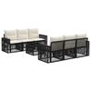 vidaXL Conjunto de Sof&aacute; de Jardim 7 unid. Preto vime PE