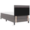 vidaXL Cama Box com colch&atilde;o Cinzeto 90 x 200 cm Couro sint&eacute;tico