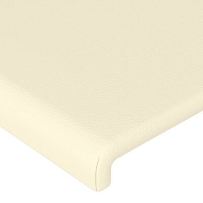 vidaXL Cabeceira de cama couro artificial 100x5x78/88 cm creme