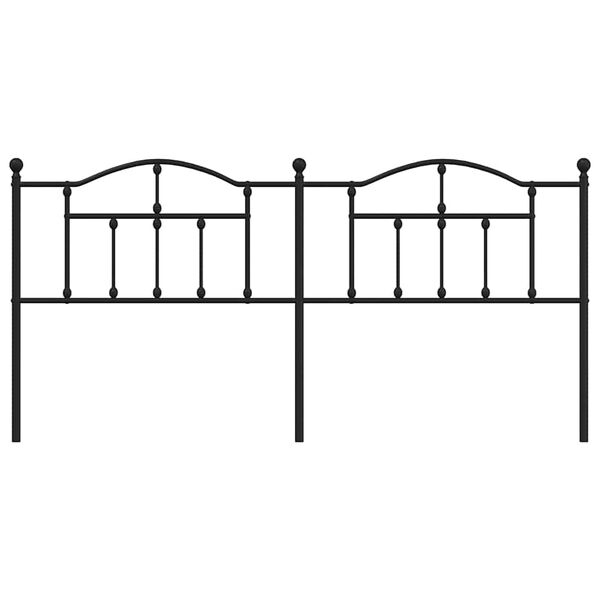 vidaXL Cabeceira de cama 193 cm metal preto