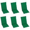 vidaXL Cadeiras de jardim c/ almofad&otilde;es verdes 6 pcs teca maci&ccedil;a