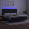 vidaXL Cama box spring c/ colch&atilde;o/LED 200x200 cm veludo preto