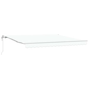 vidaXL Toldo retr&aacute;til Branco 400 &times; 350 cm Tecido e Alum&iacute;nio