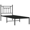 vidaXL Estrutura de cama metal s/ colchão c/ cabeceira 75x190 cm preto