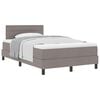 vidaXL Cama Box com cabeceira Cinzento-acastanhado 120 x 200 cm tecido