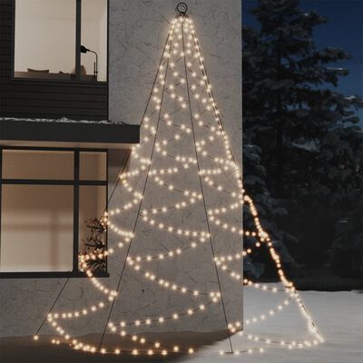 vidaXL Árvore de Natal parede 720 luzes LED 5 m int/ext branco quente