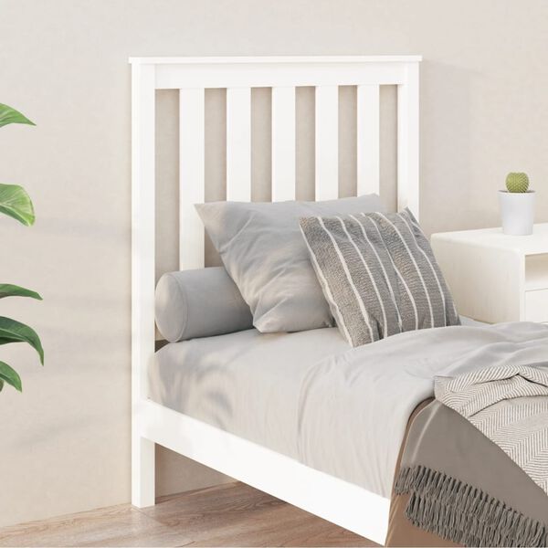 vidaXL Cabeceira de cama 81x4x101 cm pinho maciço branco
