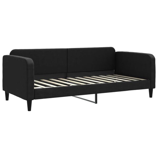 vidaXL Sof&aacute;-cama com gavet&atilde;o e colch&otilde;es 90x200 cm tecido preto