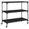 vidaXL Carrinho de cozinha 102x50x95 cm derivados de madeira preto
