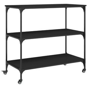 vidaXL Carrinho de cozinha 102x50x95 cm derivados de madeira preto