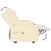 vidaXL Poltrona massagens 2 lug. reclin&aacute;vel sup. copo couro art. creme