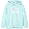 Sweatshirt para crian&ccedil;a com capuz ciano-claro 104