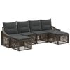 vidaXL Conjunto de Sof&aacute; de Jardim 6 pcs Cinzento vime PE