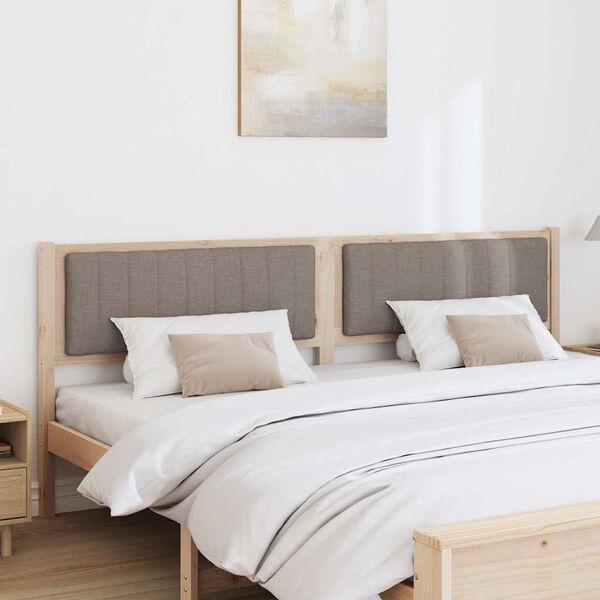 vidaXL Cabeceira estofada Castanho 200 cm Madeira de Pinheiro S&oacute;lida