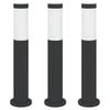 vidaXL Lumin&aacute;rias de balizador, 3 pe&ccedil;as, 50 cm, a&ccedil;o inoxid&aacute;vel, IP44