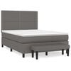 vidaXL Cama com molas/colch&atilde;o 140x190 cm couro artificial cinzento