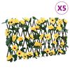 vidaXL Treli&ccedil;a de hera artificial extens&iacute;vel 5 pcs 180x30 cm amarelo