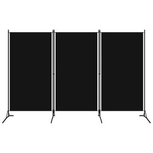 vidaXL Divis&oacute;ria de quarto com 3 pain&eacute;is 260x180 cm preto