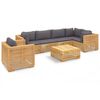 vidaXL 7 pcs conjunto lounge jardim c/ almofad&otilde;es madeira teca maci&ccedil;a