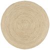 vidaXL Tapete artesanal em juta com design em espiral branco 120 cm