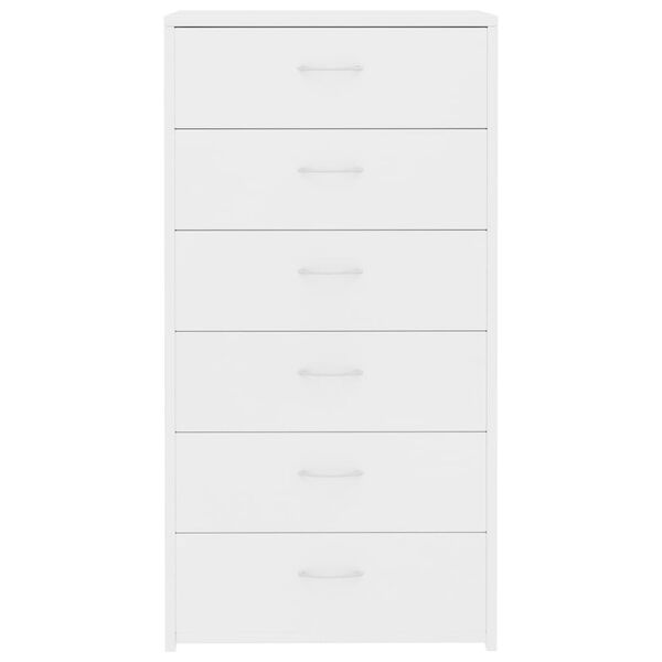 vidaXL Aparador com 6 gavetas 50x34x96 cm contraplacado branco