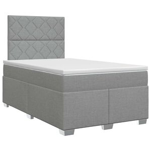 vidaXL Cama box spring com colch&atilde;o Cinzento-claro 120 x 190 cm Tecido