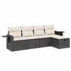 vidaXL 5 pcs conjunto sof&aacute;s de jardim com almofad&otilde;es vime PE preto
