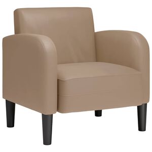 vidaXL Poltrona com apoios de bra&ccedil;os 54 cm couro artificial cappuccino