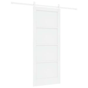 vidaXL Porta Deslizante Branco 83 x 202 cm Madeira de Pinho Maci&ccedil;a