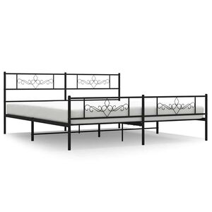 vidaXL Estrutura de cama com cabeceira e p&eacute;s 193x203 cm metal preto