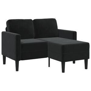 vidaXL Sof&aacute; de 2 lugares com chaise em L preto 125 cm veludo