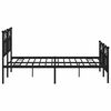 vidaXL Estrutura de cama com cabeceira e p&eacute;s 140x200 cm metal preto