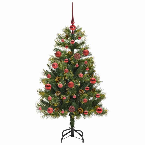vidaXL Árvore de Natal Artificial Articulada com Cones Verde 120 cm