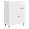 vidaXL Buffet Branco Brilhante 66 x 34,5 x 90 cm Derivados de Madeira
