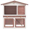 vidaXL Coelheira de exterior 3 portas madeira castanho