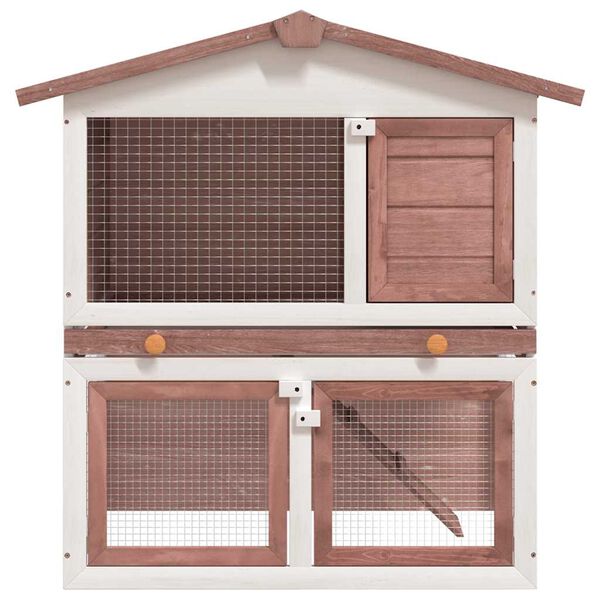 vidaXL Coelheira de exterior 3 portas madeira castanho
