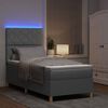 vidaXL Cama Box Spring LED Cinzento-claro 90 x 190 cm tecido