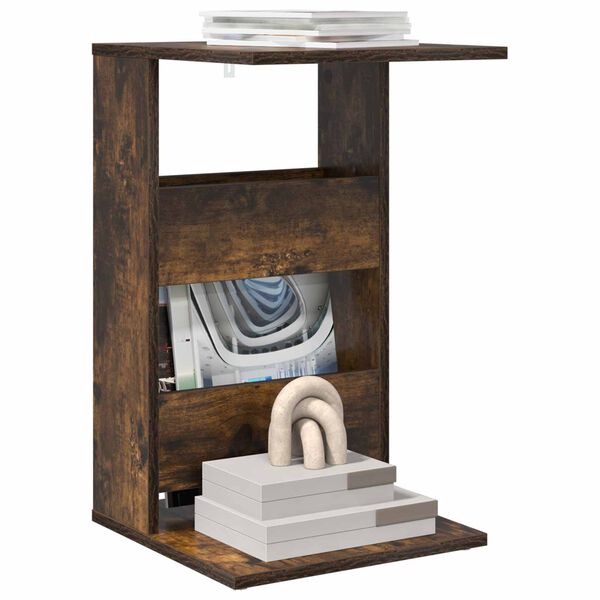 vidaXL Mesa Lateral Carvalho Defumado 40 x 35 x 60,5 cm