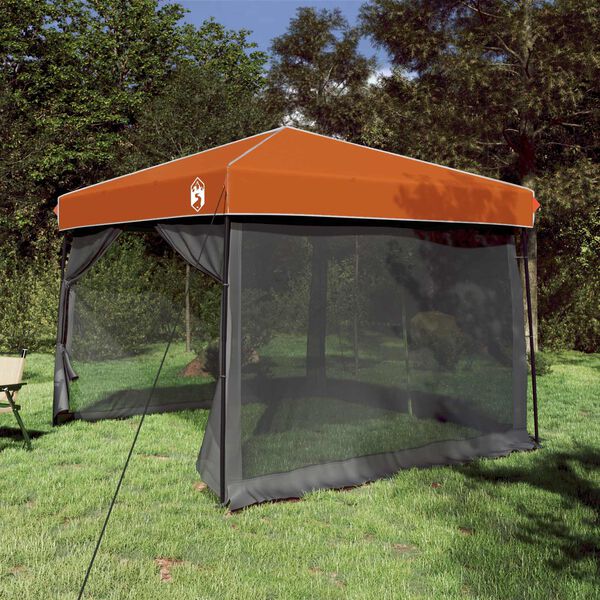 vidaXL Conjunto de Tenda de Camping com telhado 2 pcs Cinza e Laranja