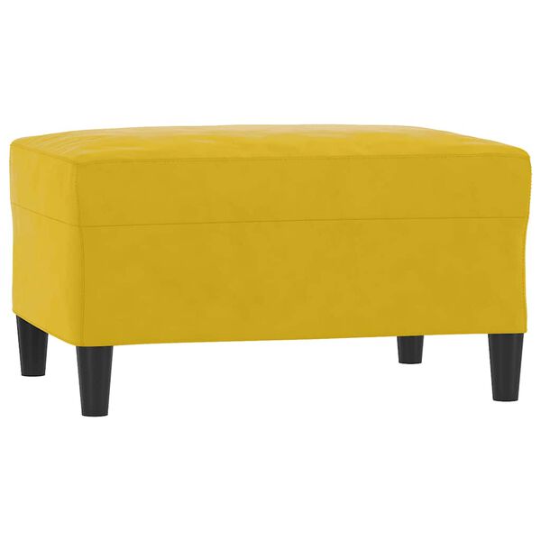 vidaXL Apoio de p&eacute;s 70x55x41 cm veludo amarelo