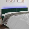 vidaXL Cabeceira de cama c/luzes LED veludo 200x5x78/88cm verde-escuro