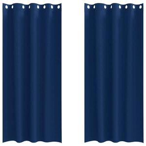 vidaXL Cortinas Blackout com Argolas 2 unid. Azul Escuro 245 x 140 cm