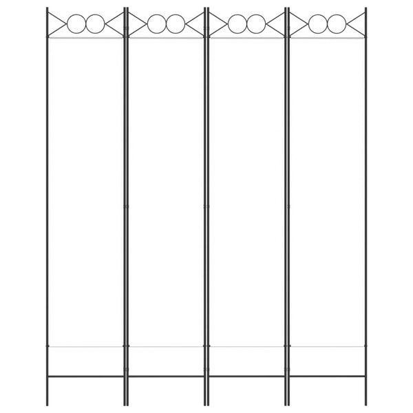 vidaXL Biombo com 4 painéis 160x200 cm tecido branco
