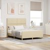 vidaXL Estrutura da Cama com cabeceira Creme 160 x 200 cm tecido